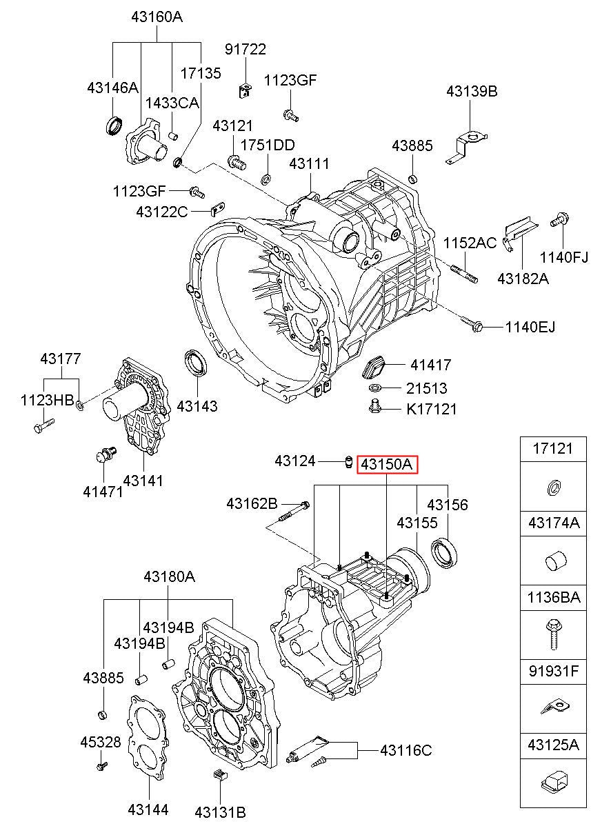 Cola Caja 08-12 Hyundai New H 1 Original 431504D500