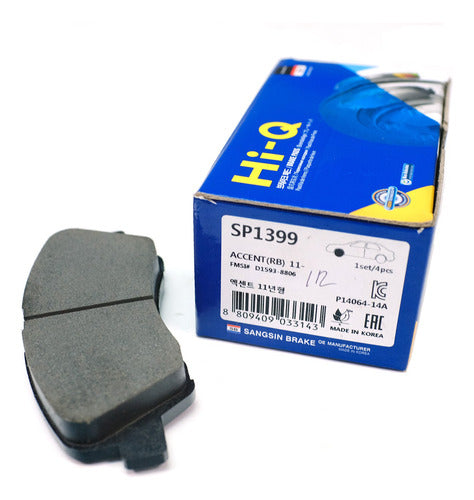 Juego Pastilla Freno Delantera 58101D7A10A Alternativo Hyundai Tucson3 15<