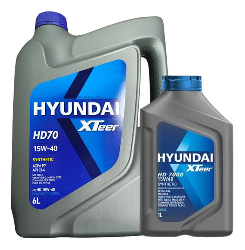 Pack Aceite Hyundai Xteer Sintético 15W-40 Diesel 7 Lts