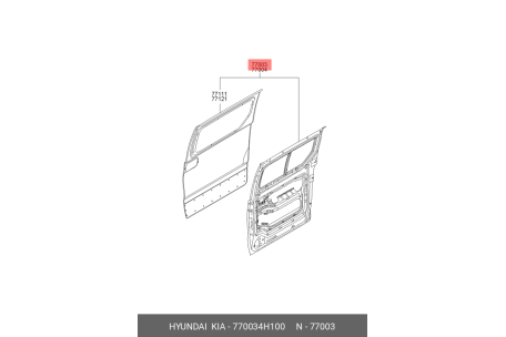 Puerta Corredera Derecha Cerrada 08 19 Hyundai H 1 Original 770044H100