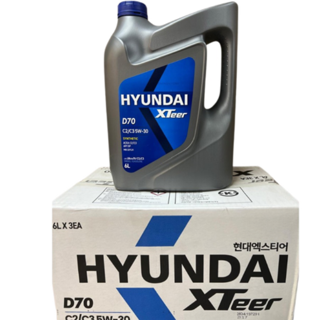 Aceite Para Motor Hyundai Xteer Sintético Diesel 5W30 6 Litros Motor con Dpf