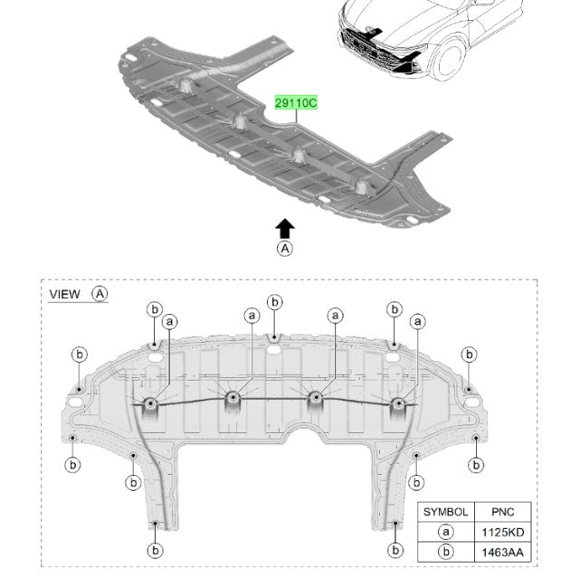 Cubre Motor Hyundai Accent 2024 2025 Original 29110AY000