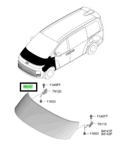 Capot Hyundai Staria 19-> Original 66400Cg000