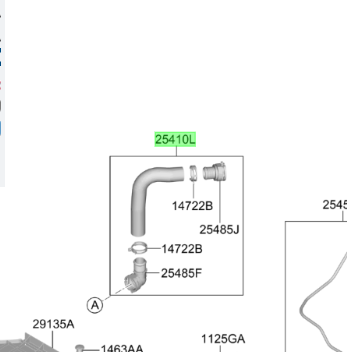 Manguera Radiador Inferior Hyundai All New Tucson 2021 25  Original 25415N9100