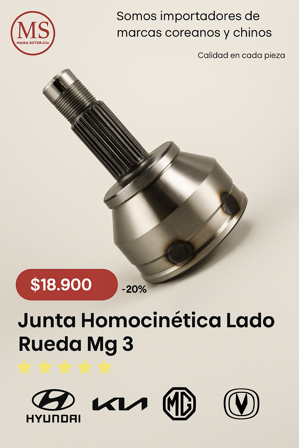 Junta Homocinética Lado Rueda Mg 3