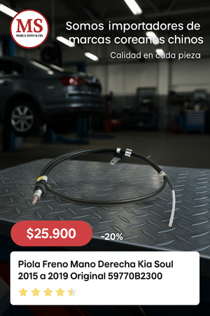 Piola Freno Mano Derecha Kia Soul 2015 a 2019 Original 59770B2300