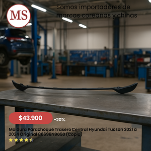 Moldura Parachoque Trasero Central Hyundai Tucson 2024 a 2026 Original 86696N9GA0