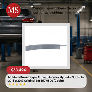 Moldura Parachoque Trasero Inferior Kia Sorento 2017 a 2021 Original 86665C5510
